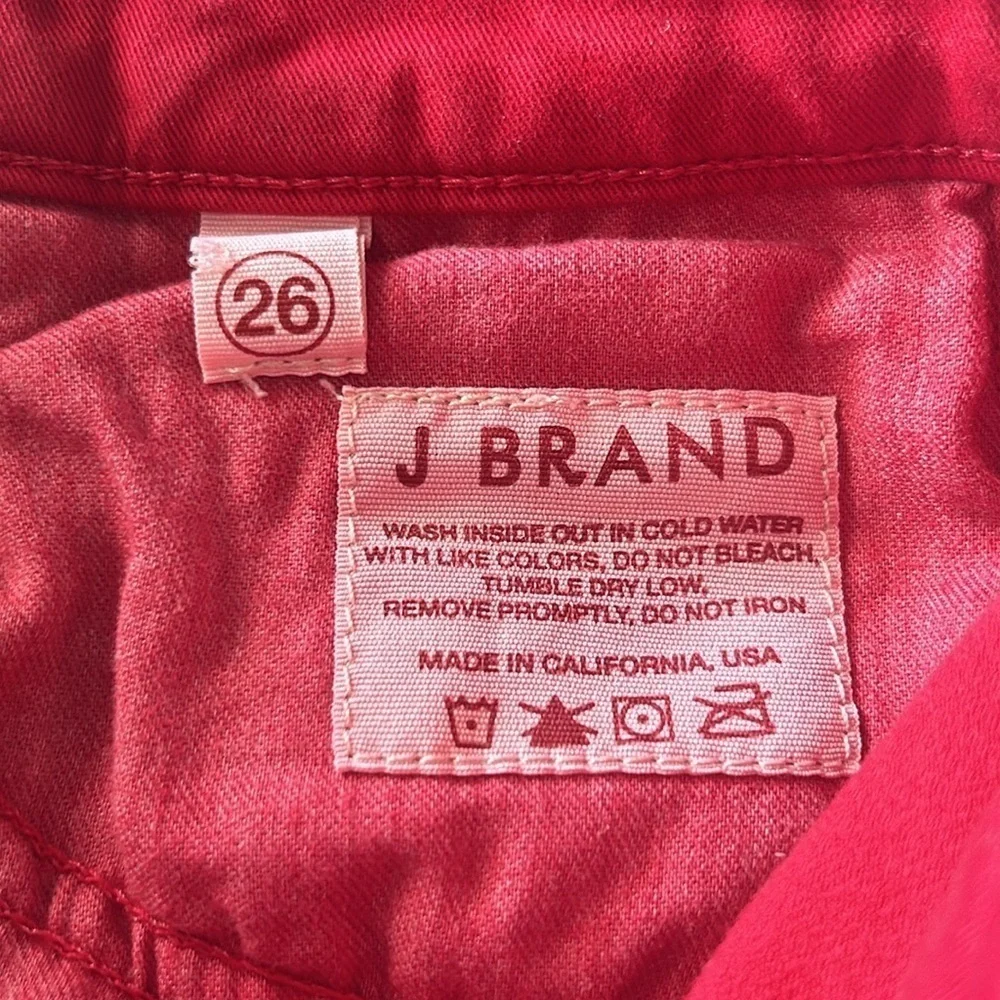 J Brand Great Red skinny corduroy jeans pants size 26 ankle